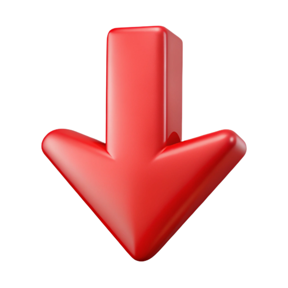 beautiful traditional Arrow Pointing Downwards Red Color Transparent Background authentic png