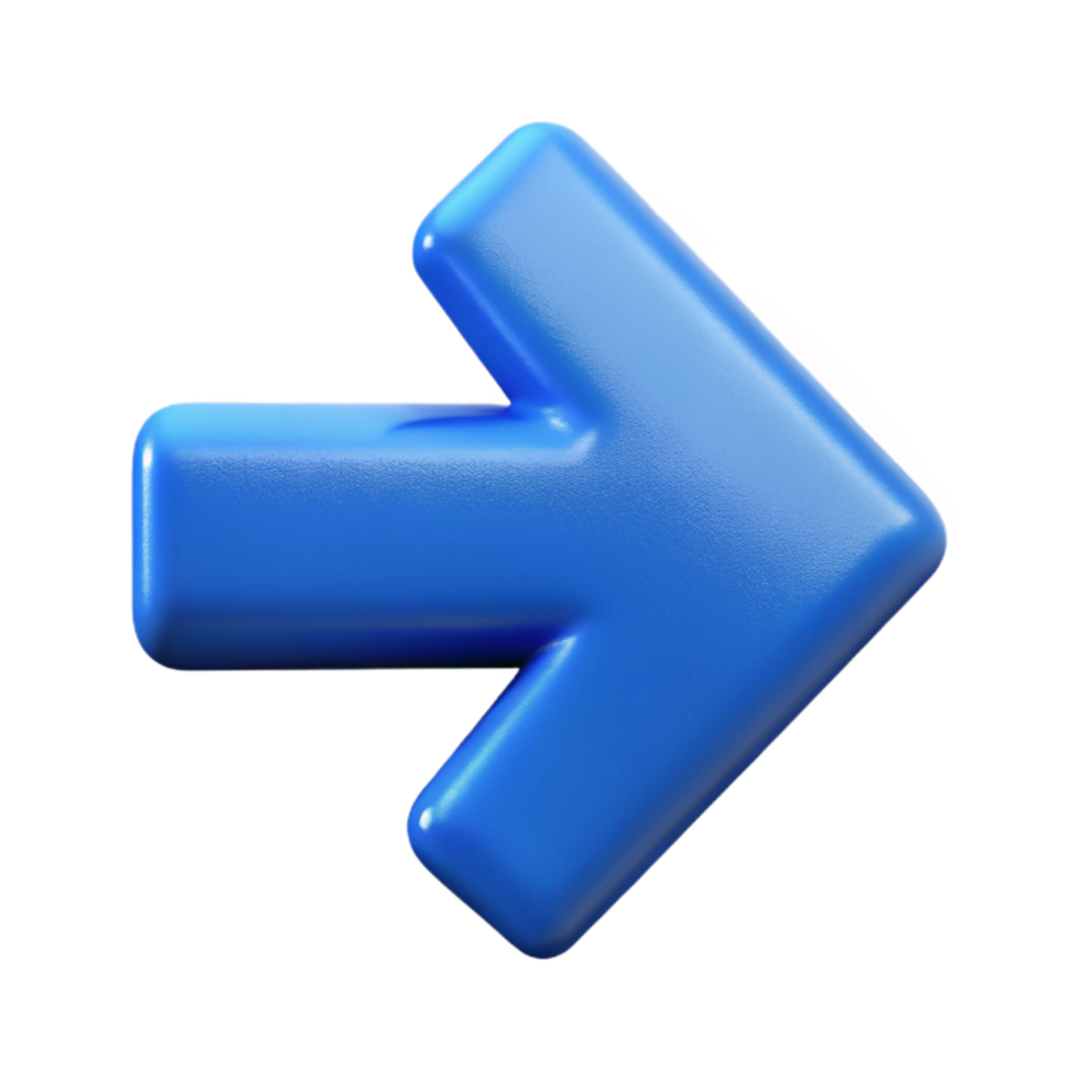elegant contemporary Arrow Pointing Right Direction Guidance Symbol Blue Color Transparent Background exclusive png