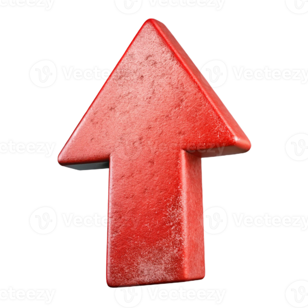 stunning rustic Arrow Pointing Upwards Progress Symbol Red Color Transparent Background premium png