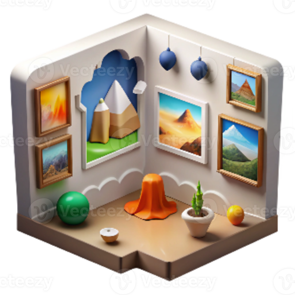 extraordinary traditional Art Gallery Paintings on Walls Cutout high resolution png