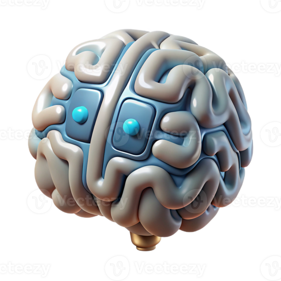 serene minimalist Artificial Intelligence Brain Icon Transparent Background authentic png