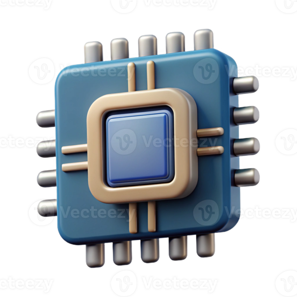 magnificent creative Artificial Intelligence Chip Close Up Isolated Cutout high resolution png
