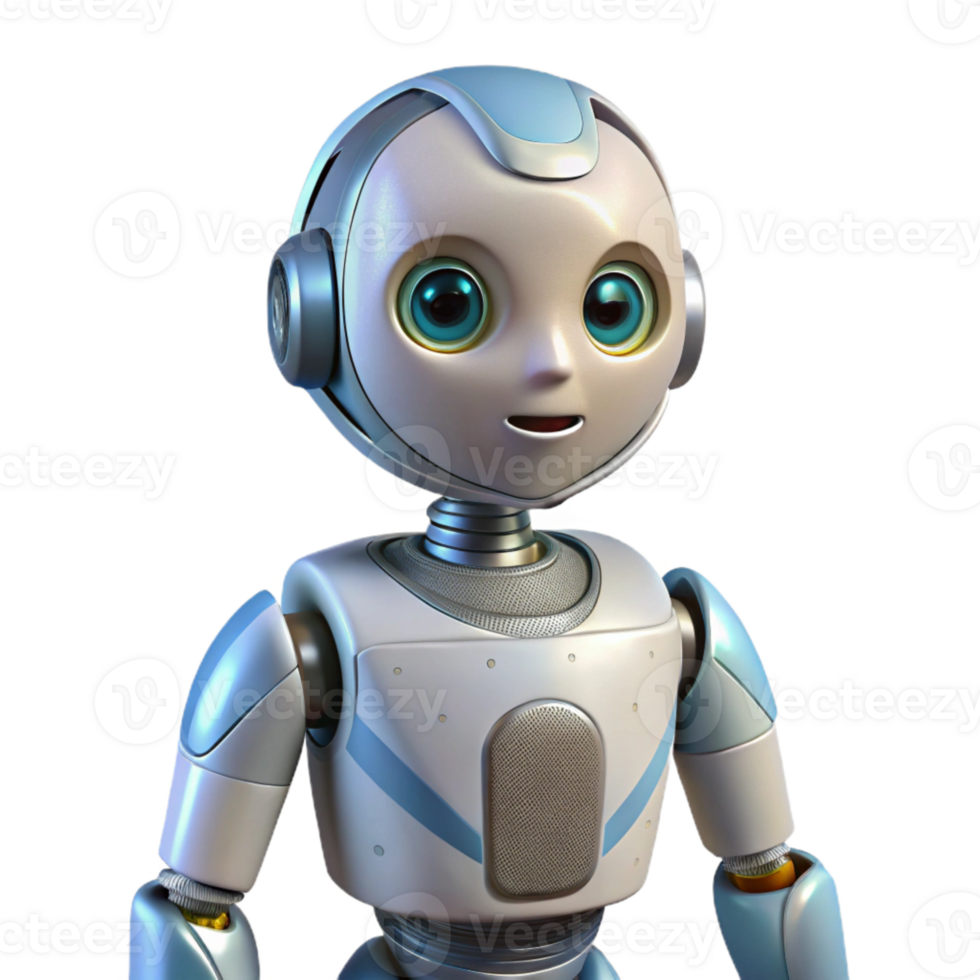 impressive rustic Artificial Intelligence Robot with Humanoid Form Transparent Cutout high resolution png