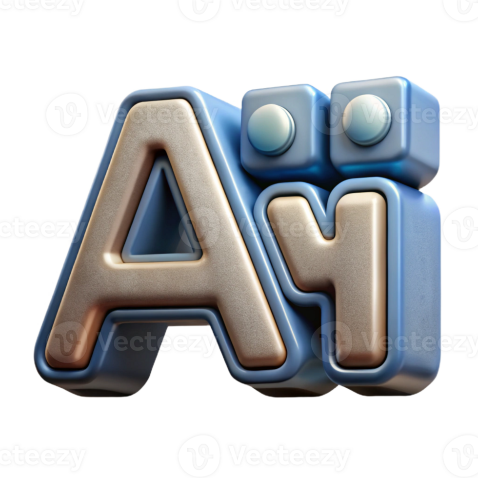 magnificent classic Artificial Intelligence Text Logo with Silver Gradient 4K png