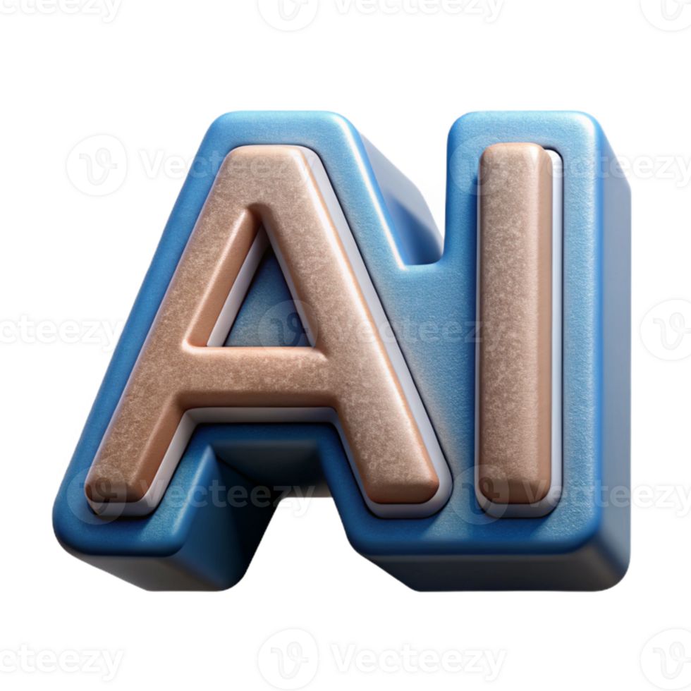 dramatic minimalist Artificial Intelligence Text Logo with Silver Gradient authentic png
