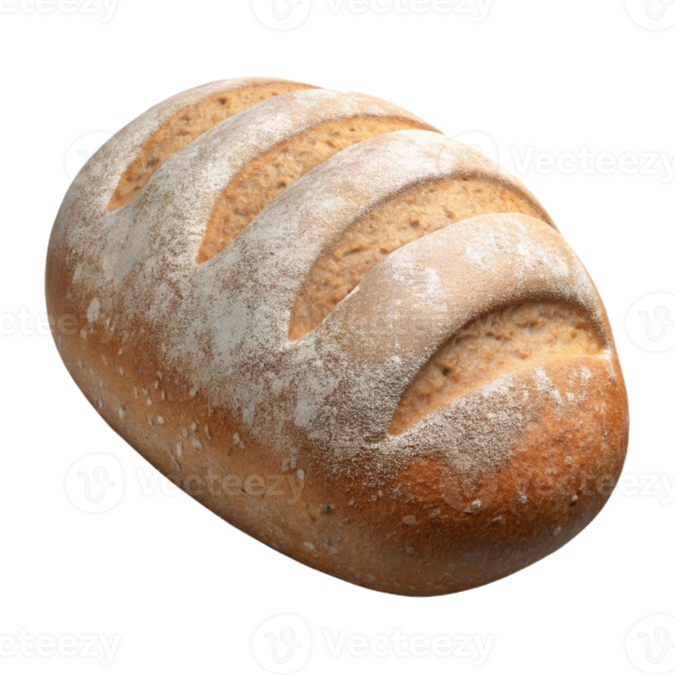 serene creative Artisan Bread Loaf Crusty Texture Isolated Element authentic png