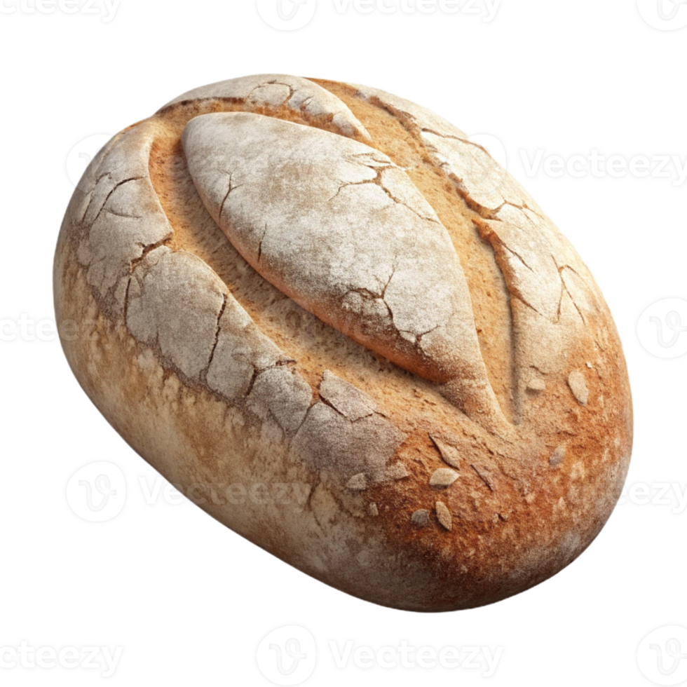 dramatic artistic Artisan Bread Loaf Crusty Texture Isolated Element authentic png