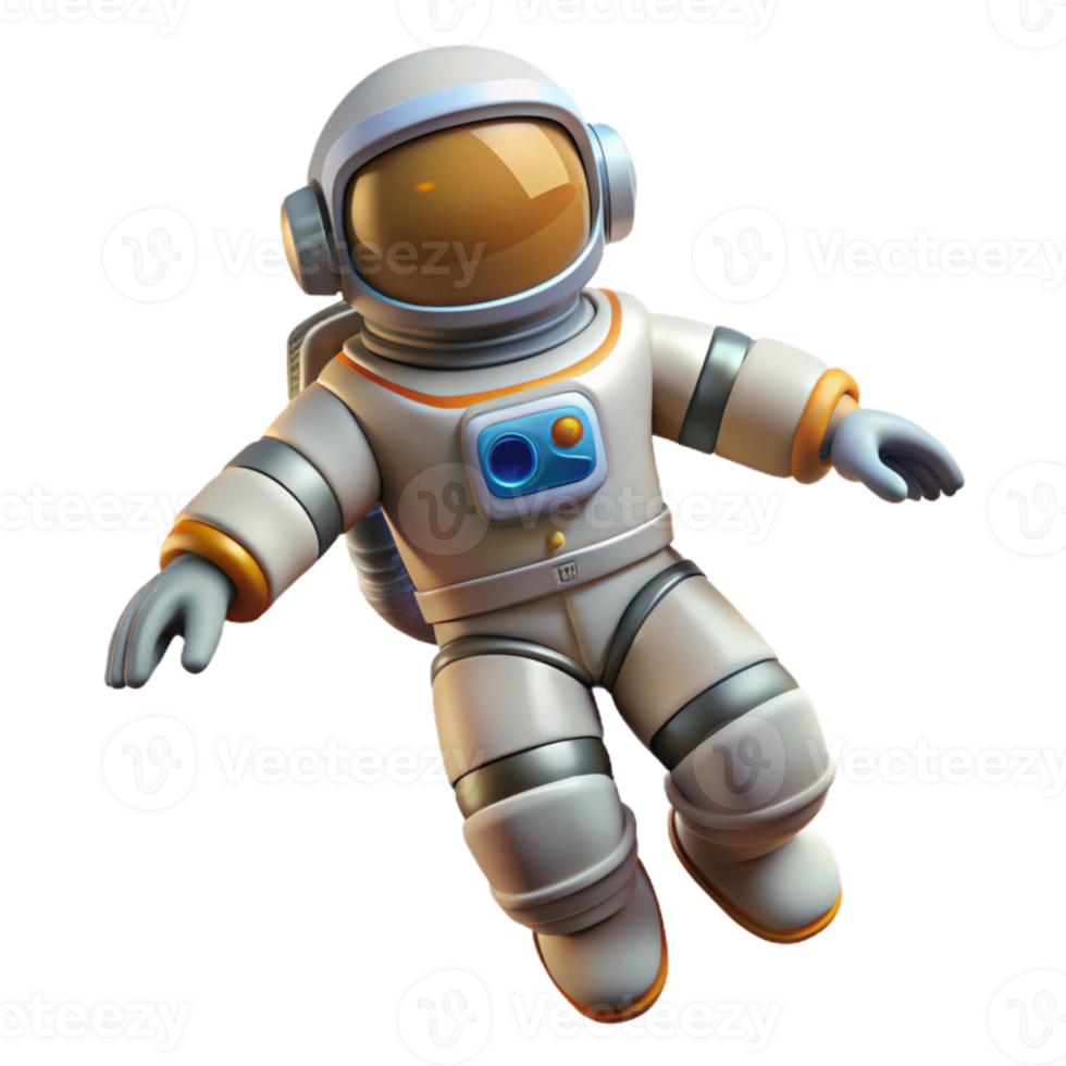 dramatic creative Astronaut in Spacesuit Floating Isolated Element authentic png
