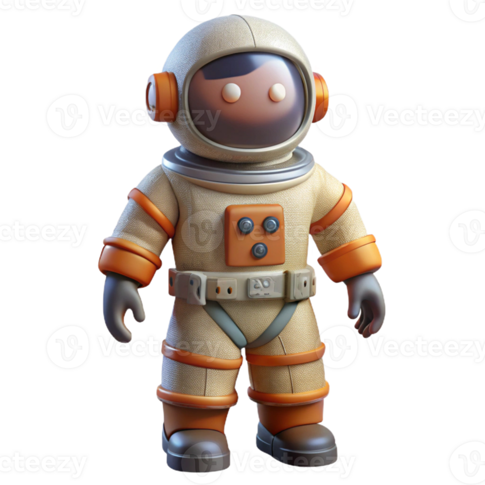 vibrant contemporary Astronaut in Spacesuit Isolated Transparent Background premium png