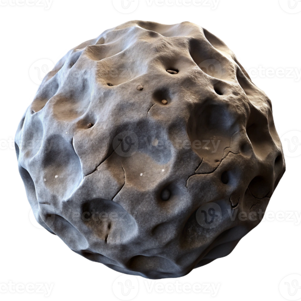 extraordinary traditional Asteroid Rocky Surface Close Up Isolated detailed png