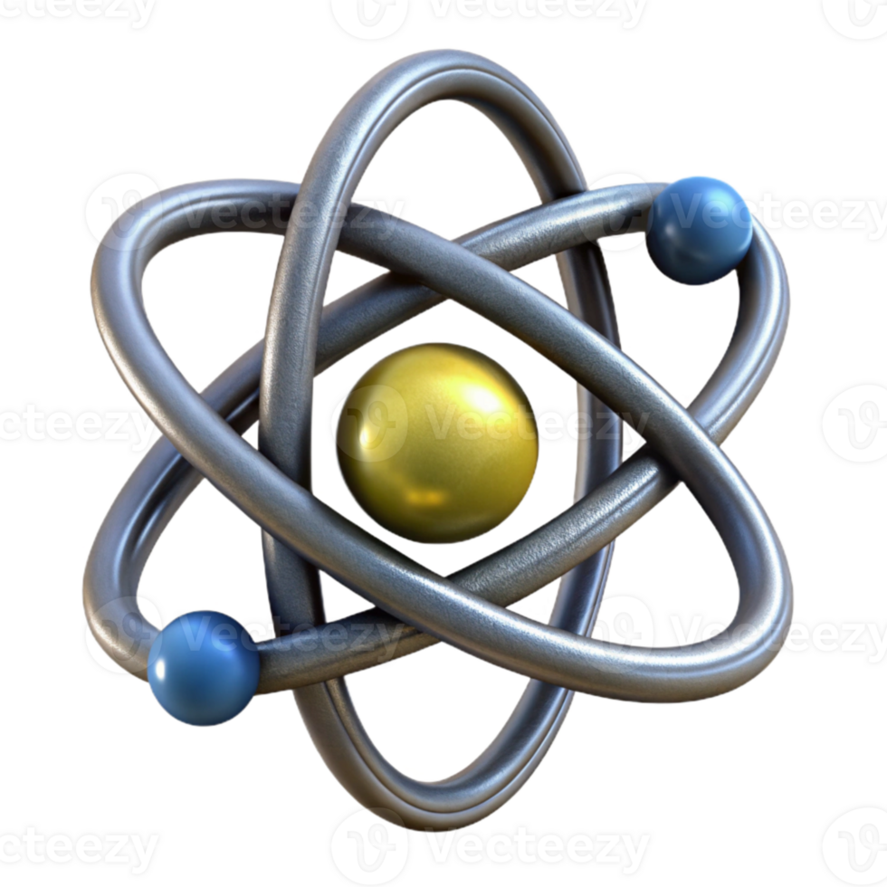impressive creative Atom Model Front View Cutout Element premium png