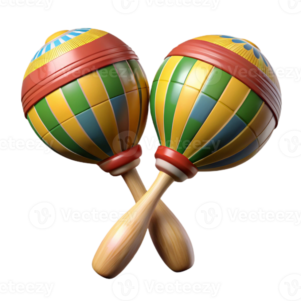 dramatic traditional Authentic Mexican Maracas Wooden Texture Isolated authentic png
