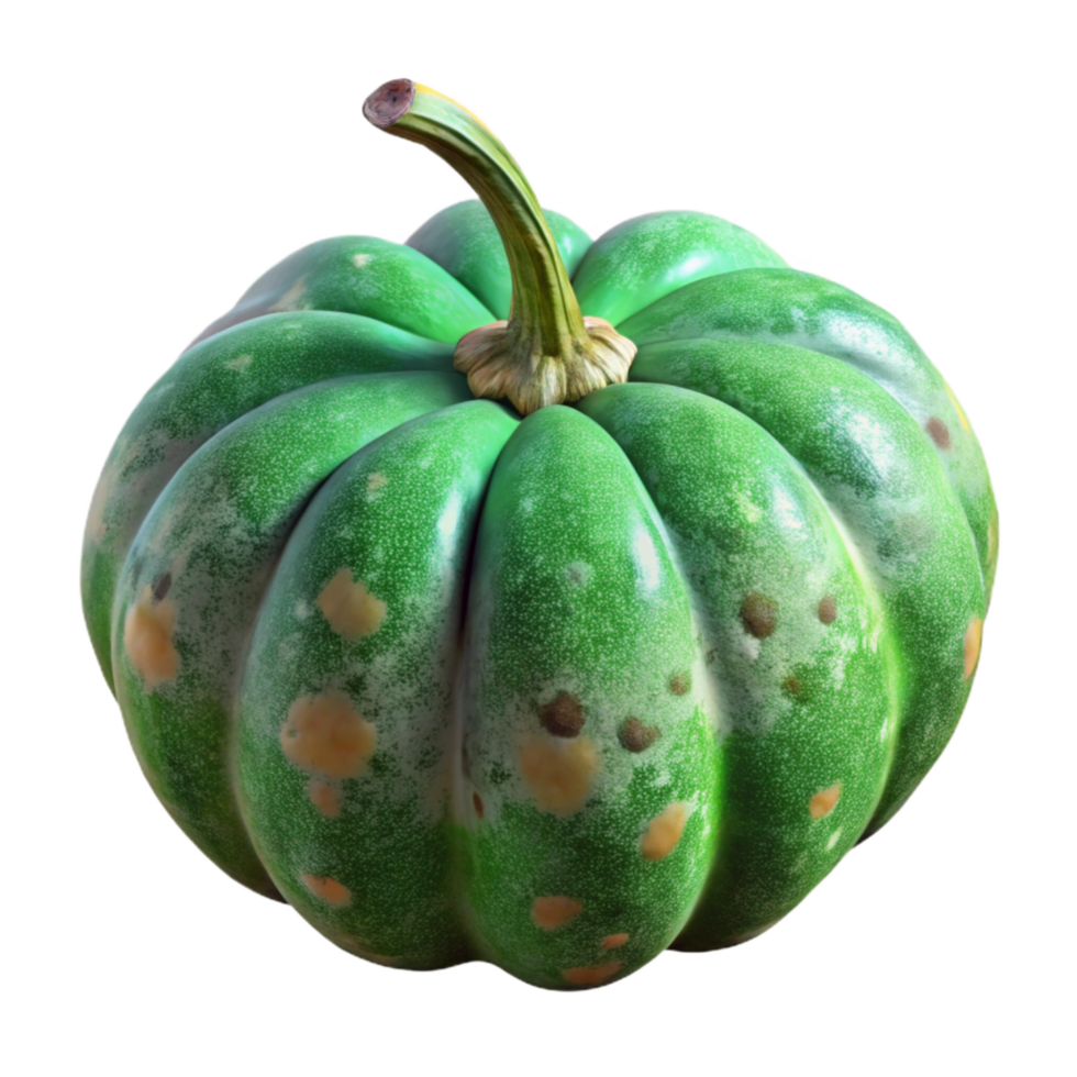 impressive artistic Autumn Gourd Green and Warty Isolated detailed png