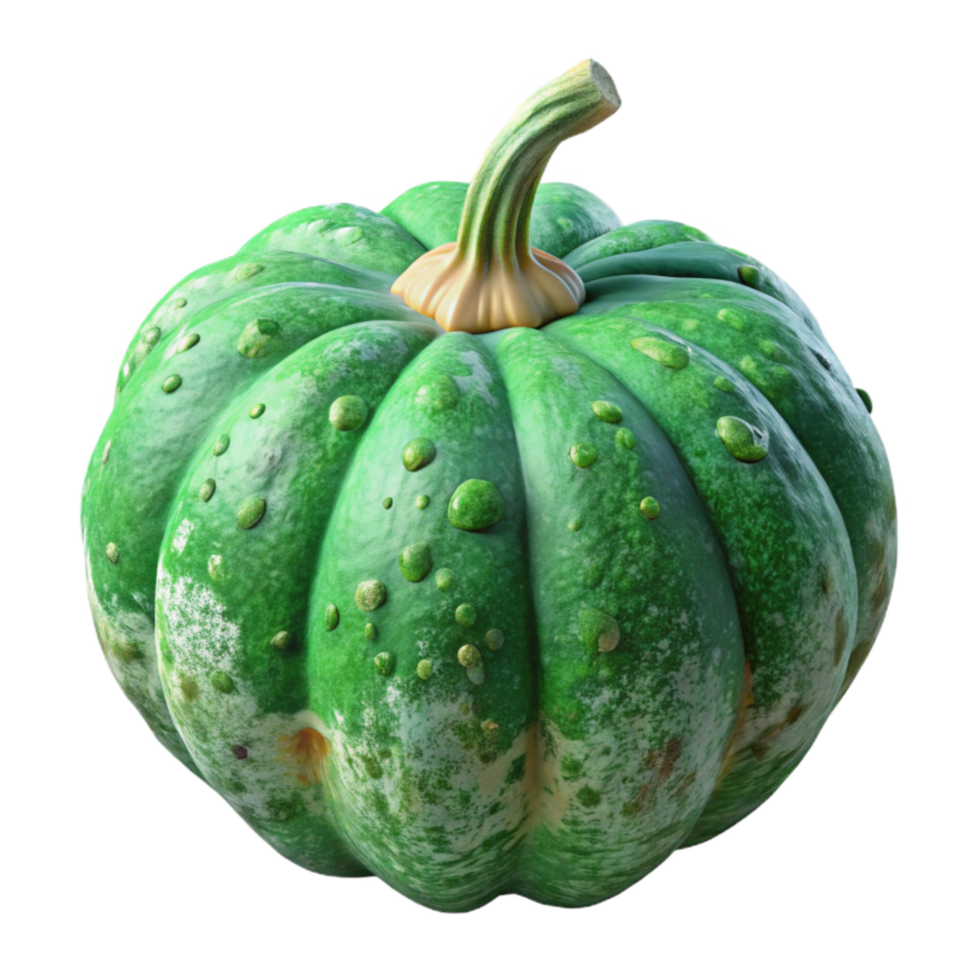 vibrant traditional Autumn Gourd Green and Warty Isolated detailed png