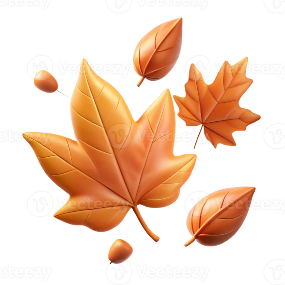 impressive traditional Autumn Leaves Falling Isolated on Transparent Background authentic png