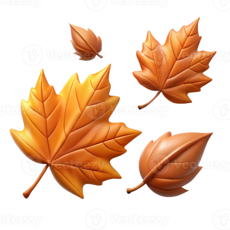 extraordinary classic Autumn Leaves Falling Isolated on Transparent Background detailed png