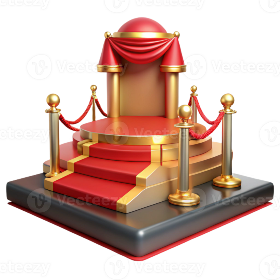 wonderful contemporary Award Ceremony Stage with Red Carpet Isolated exclusive png