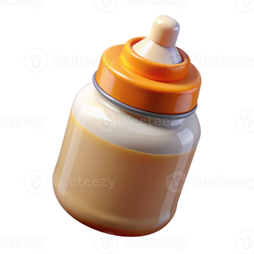 wonderful modern Baby Bottle Milk Formula Close Up Transparent Background detailed png