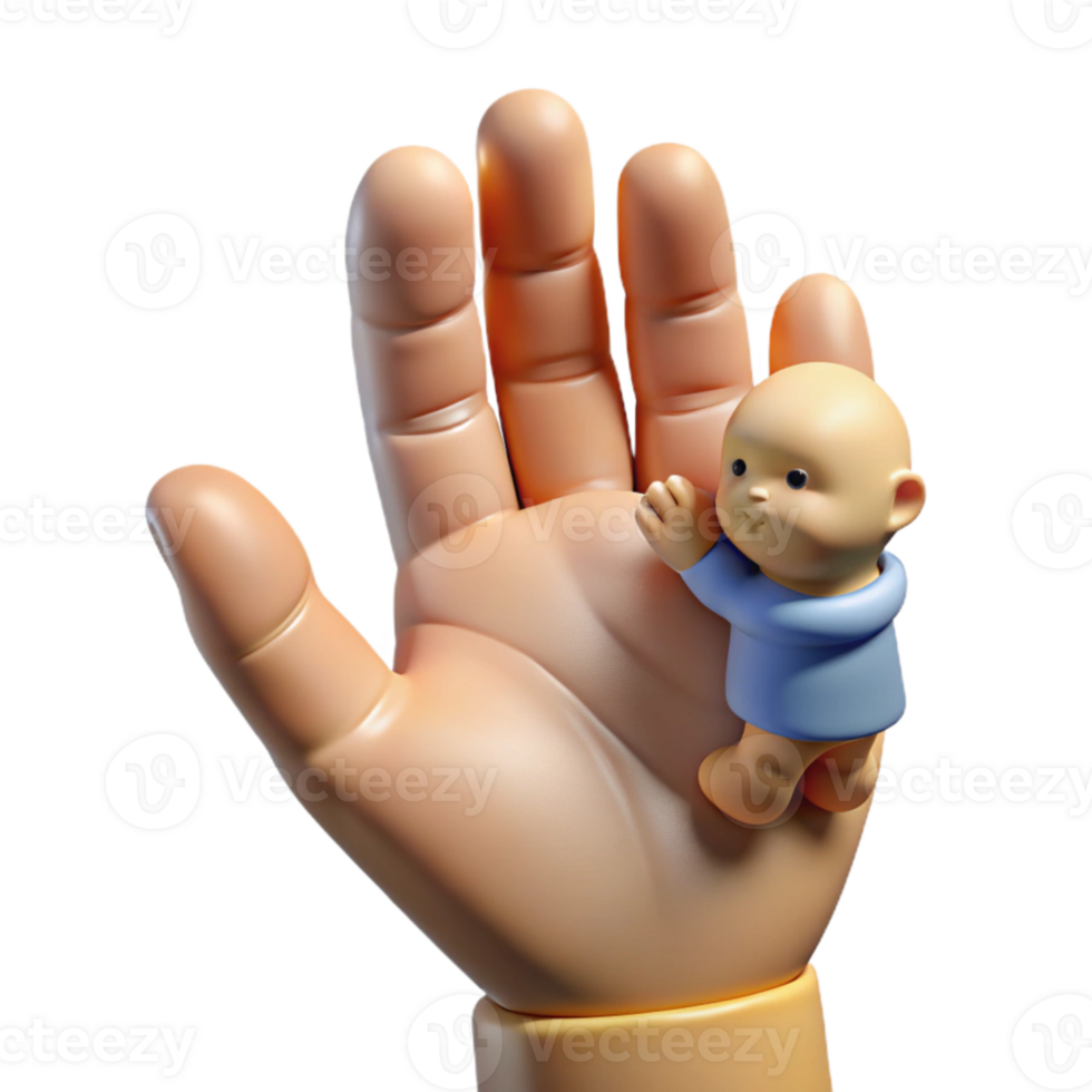 vibrant contemporary Baby Hand Holding Parent's Finger Connection Isolated high resolution png