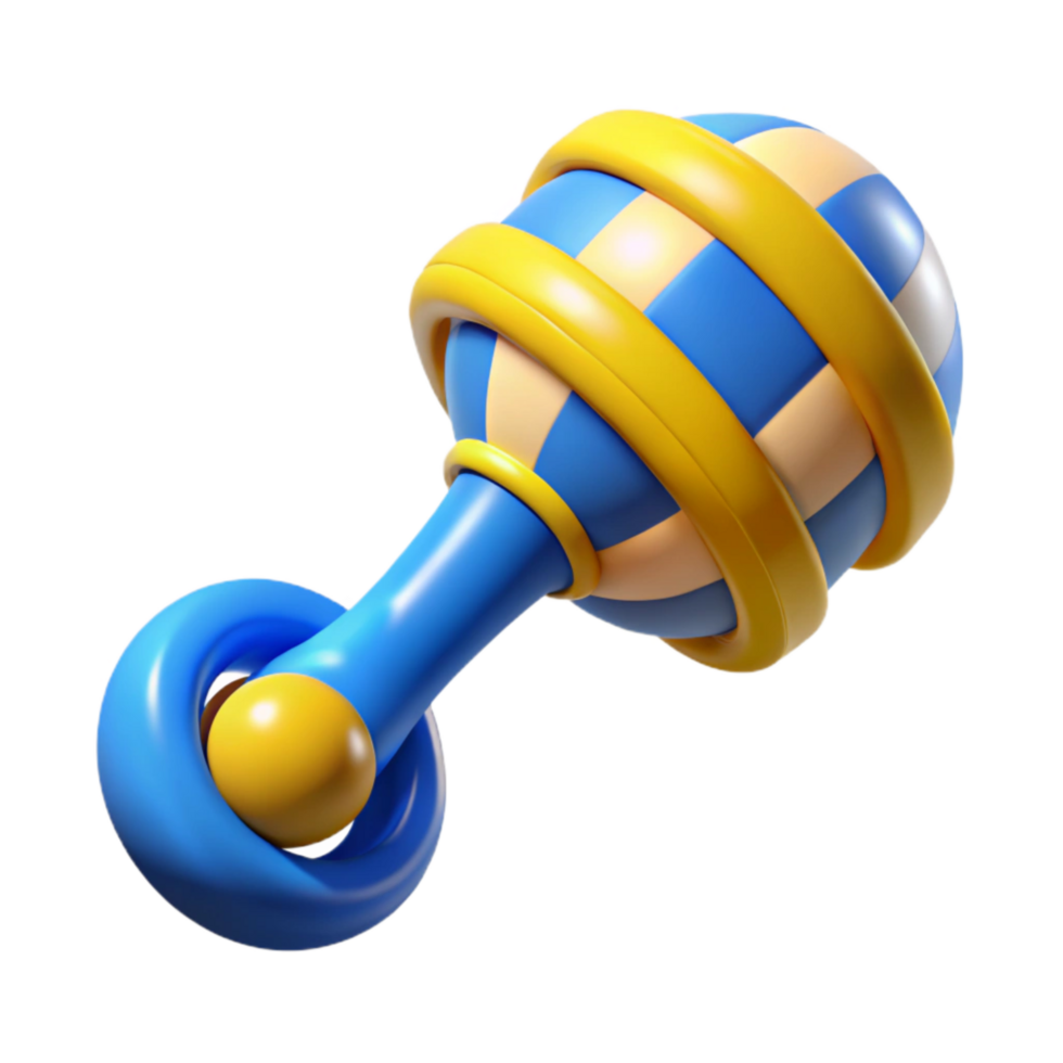 elegant creative Baby Rattle Toy Blue and Yellow Transparent Background professional png