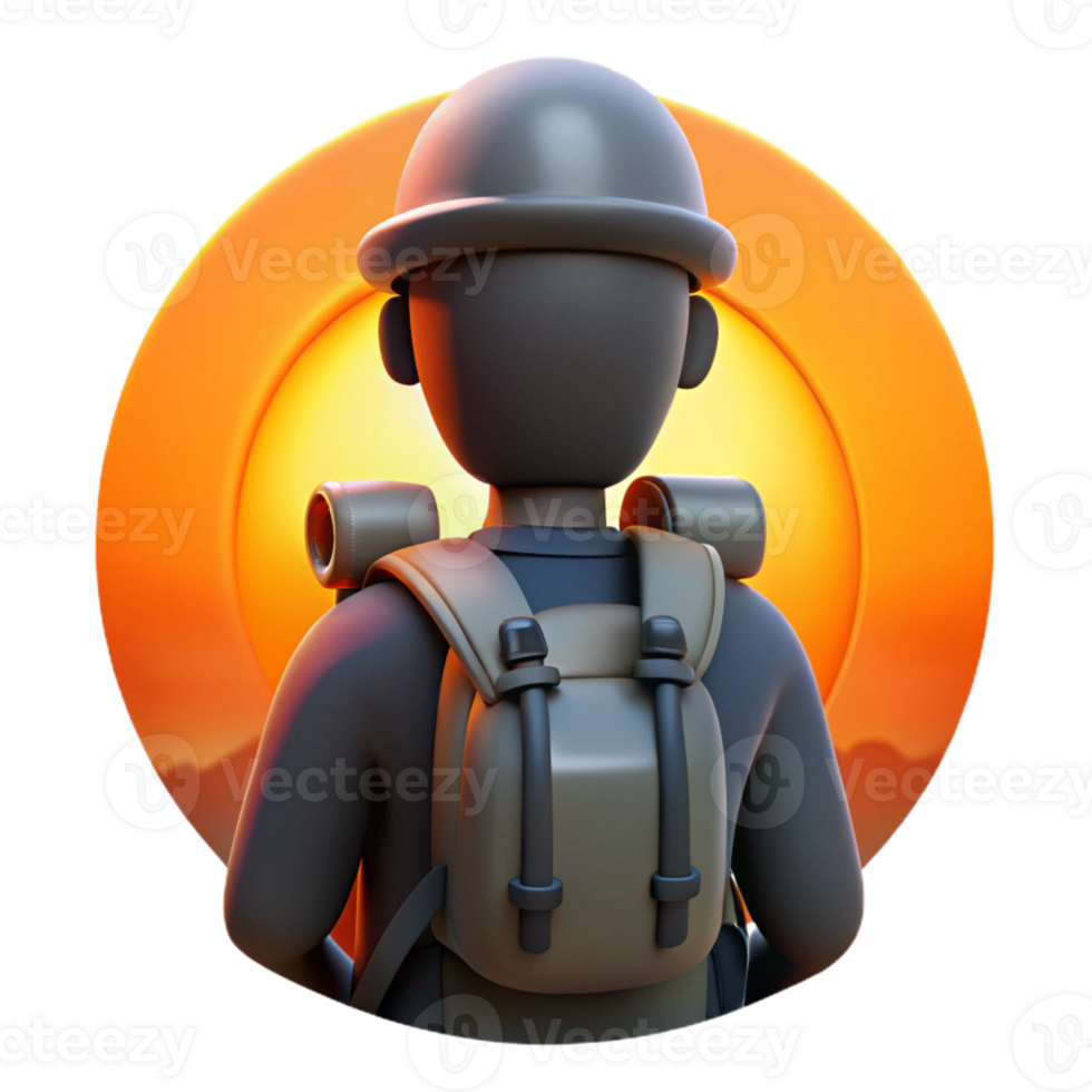 wonderful rustic Backpacker Silhouette Against Orange Sunset Transparent exclusive png