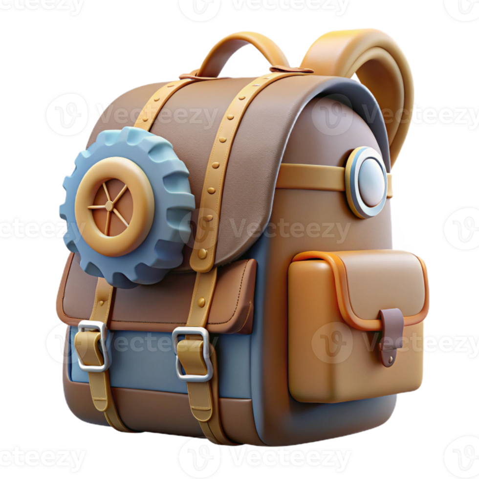 serene creative Backpack with Gear Side View Cutout Element high quality png
