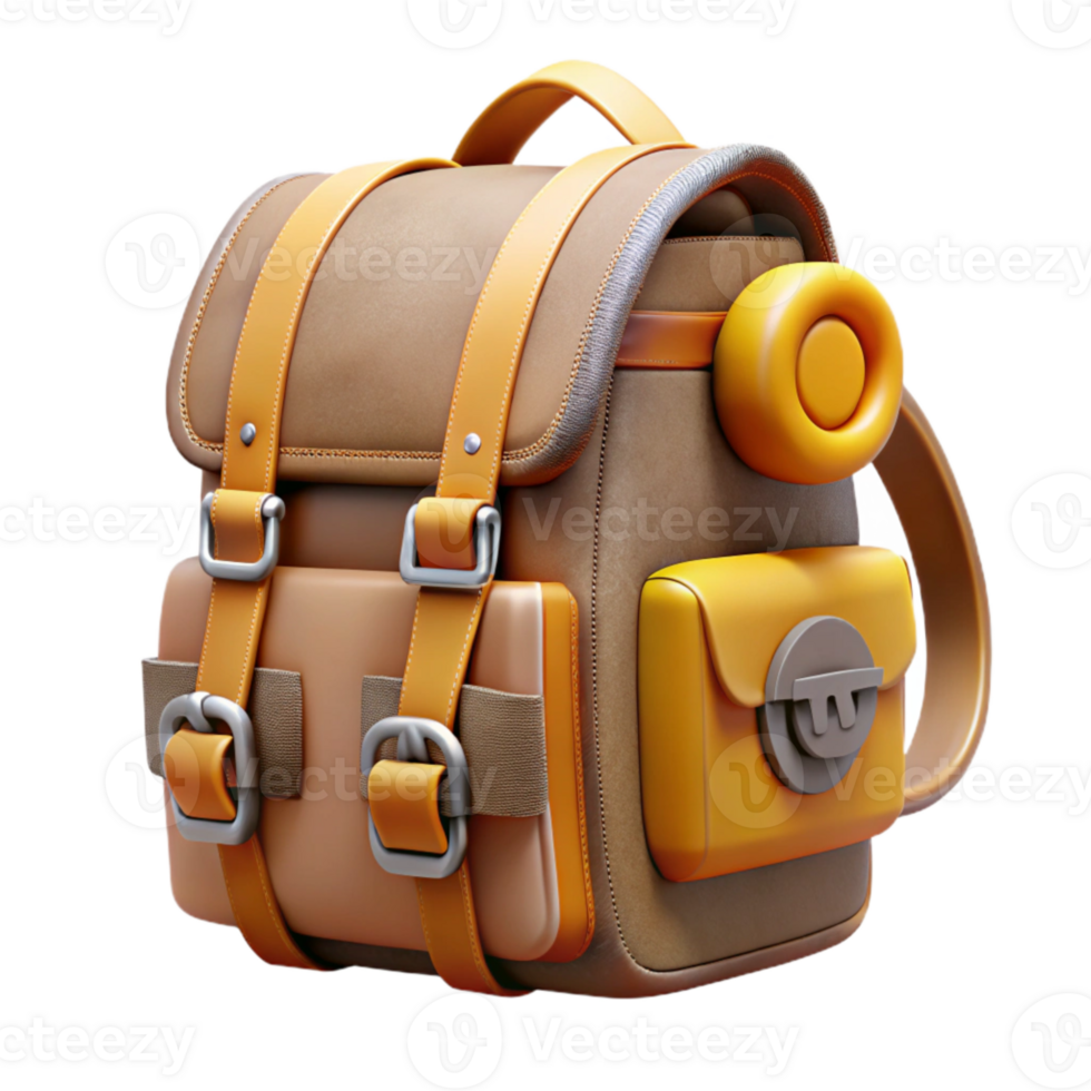beautiful modern Backpack with Gear Side View Cutout Element original png