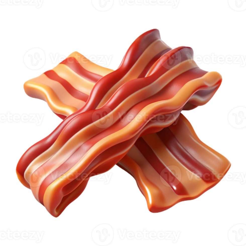 serene rustic Bacon Strips Crispy Transparent Background 4K png