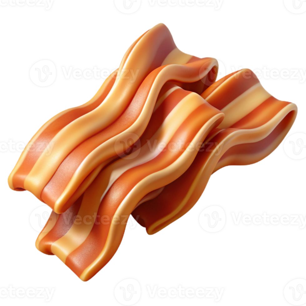 serene minimalist Bacon Strips Crispy Transparent Background authentic png