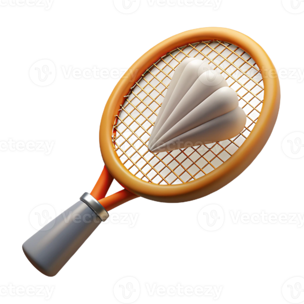 extraordinary abstract Badminton Racket and Shuttlecock Isolated genuine png