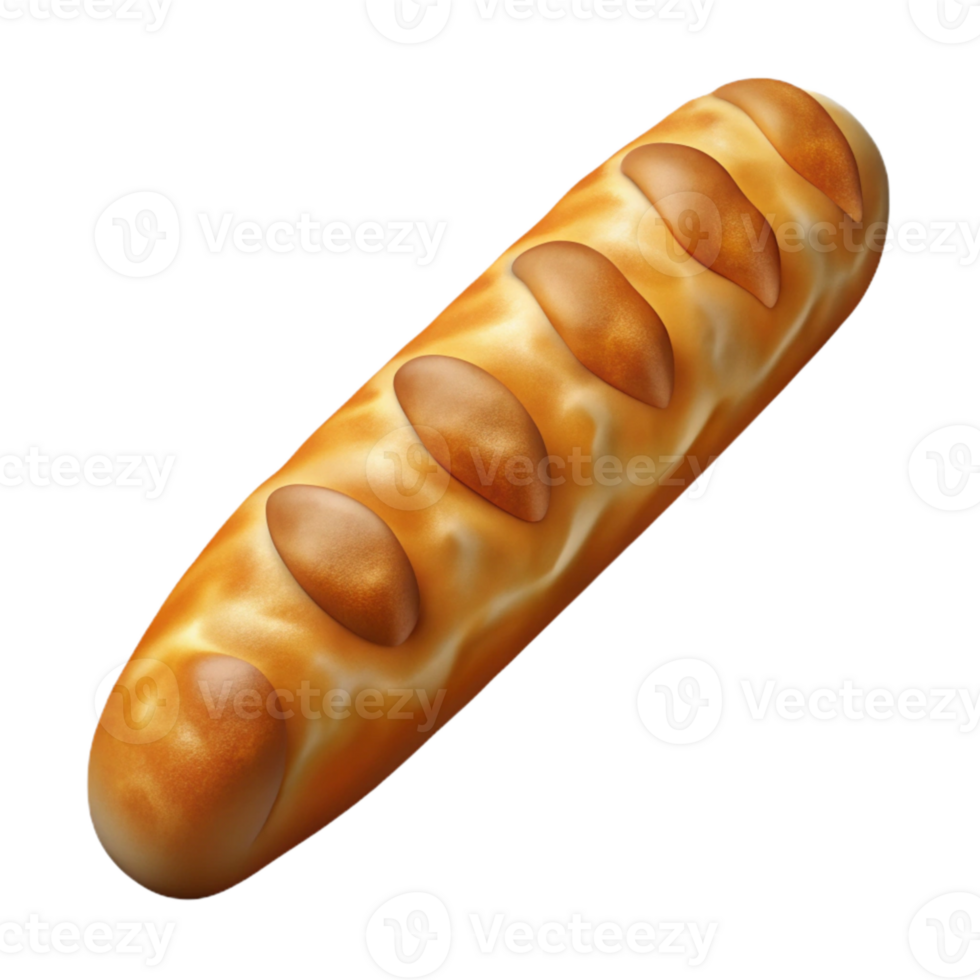 vibrant minimalist Baguette Bread French Loaf Transparent Background genuine png