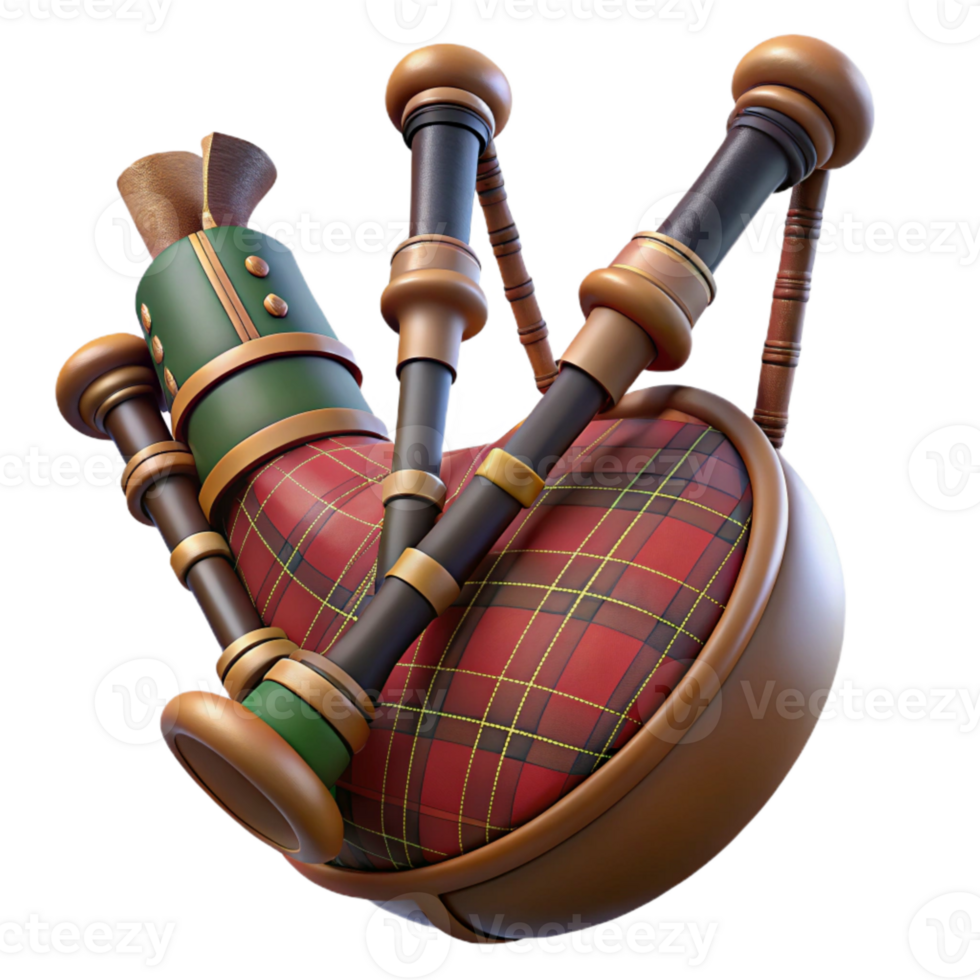 wonderful minimalist Bagpipes Isolated with Transparent Background authentic png