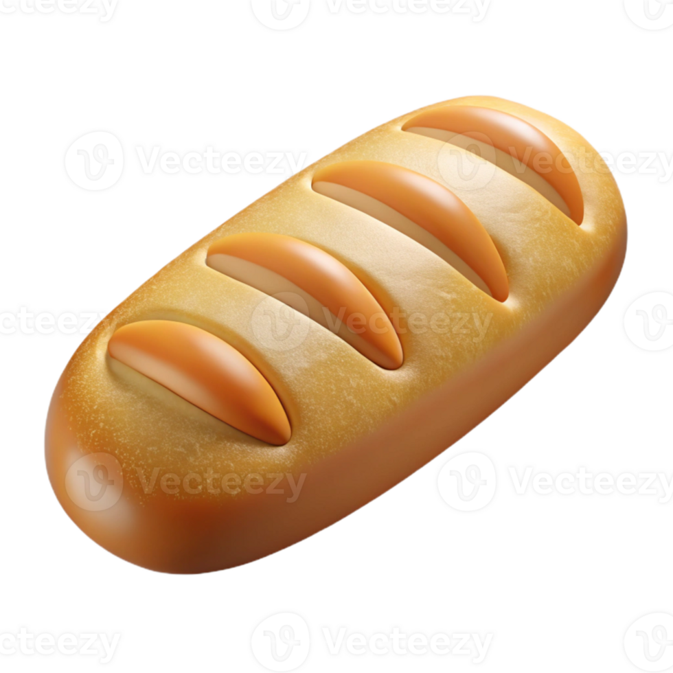 elegant modern Baguette Bread Loaf Cutout Element premium png
