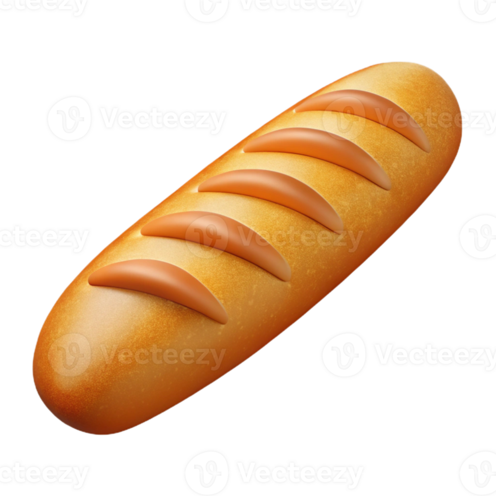 beautiful modern Baguette Cutout Freshly Baked 4K png