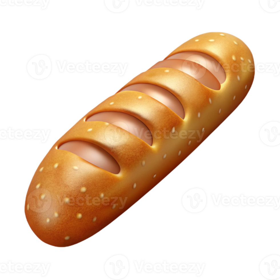 serene modern Baguette Cutout Freshly Baked high resolution png