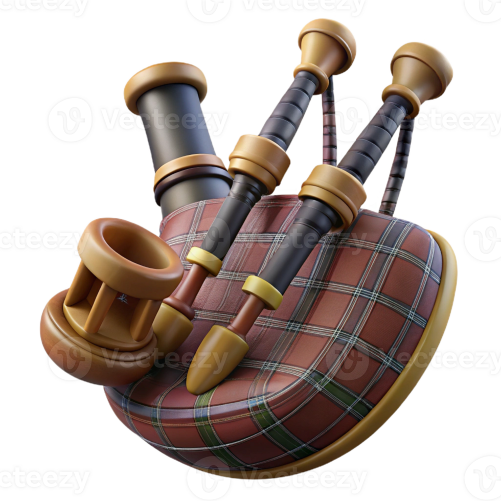 dramatic traditional Bagpipes Traditional Instrument Transparent Background detailed png