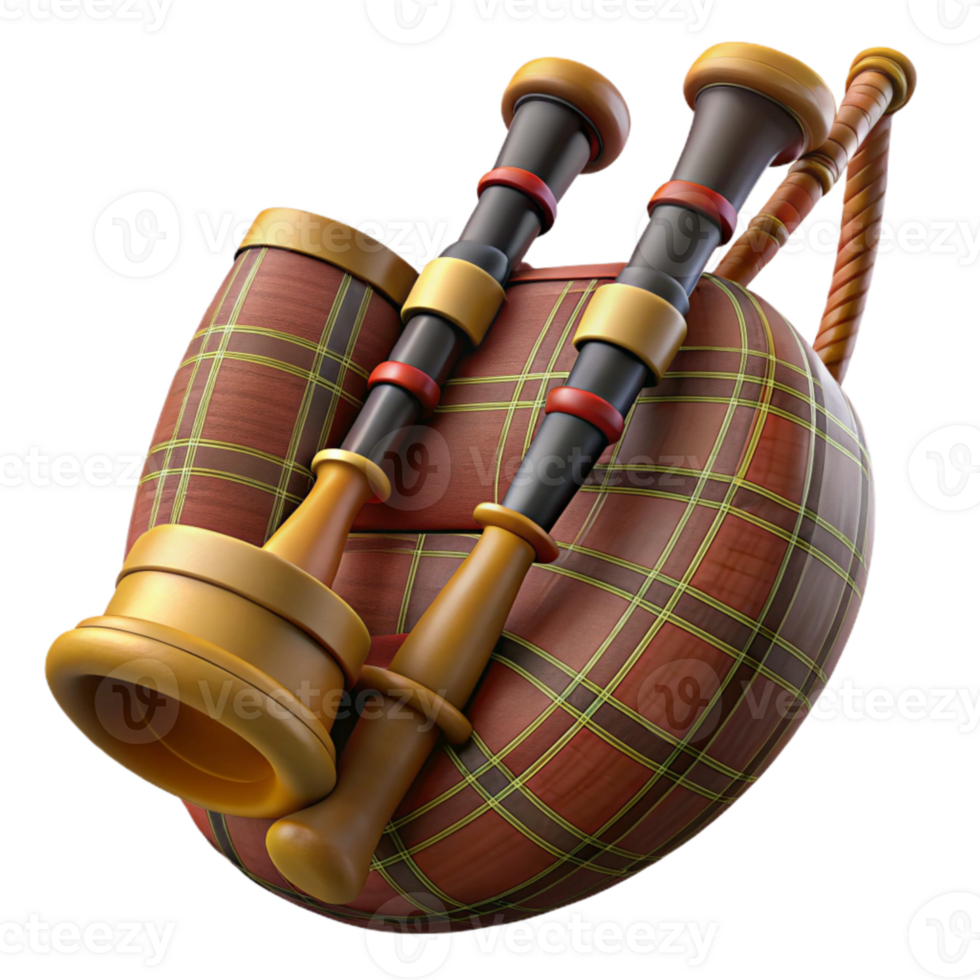elegant traditional Bagpipes Traditional Instrument Transparent Background premium png