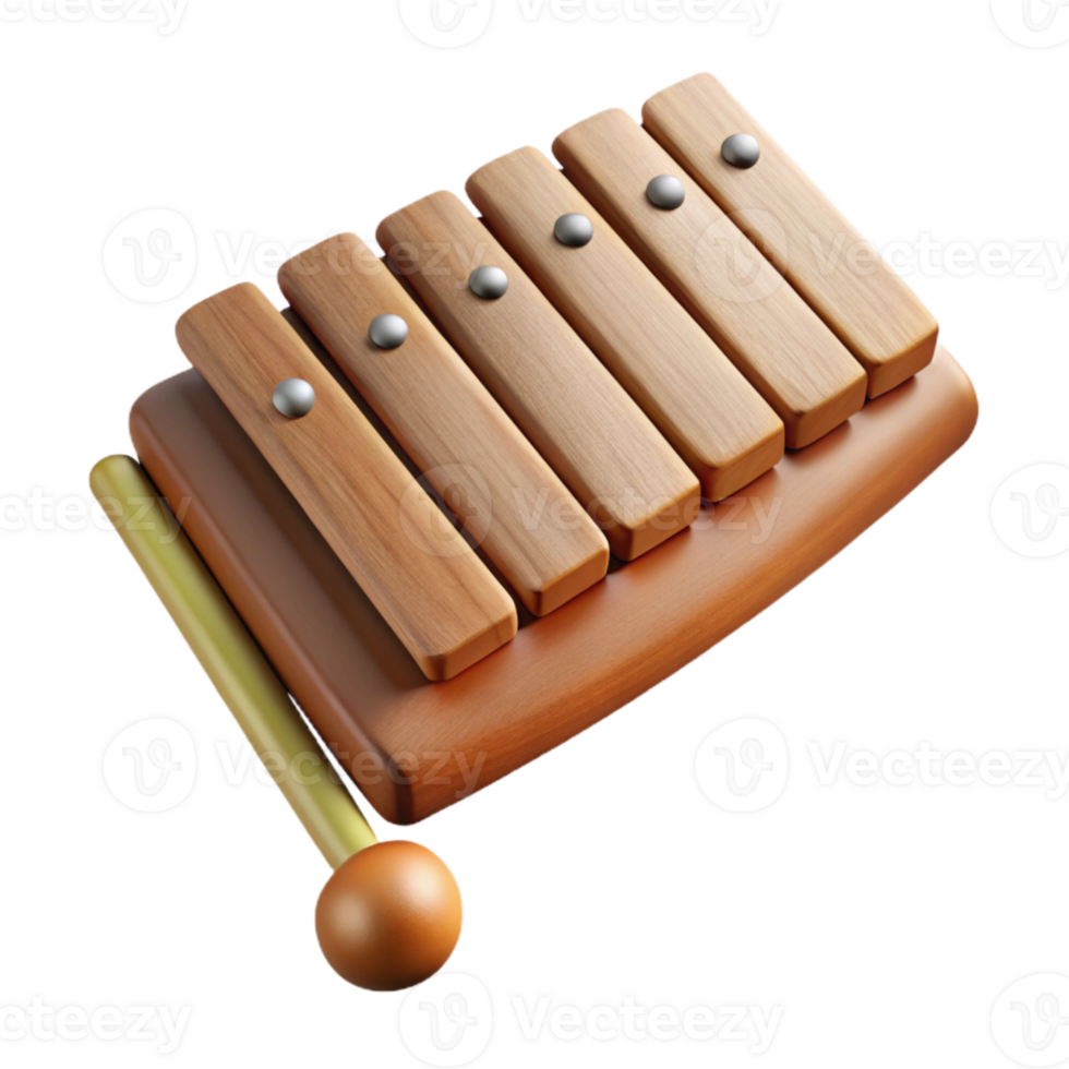 impressive minimalist Balafon Wooden Keys Cutout Element detailed png
