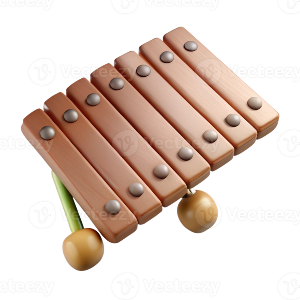 vibrant rustic Balafon Wooden Keys Cutout Element 4K png