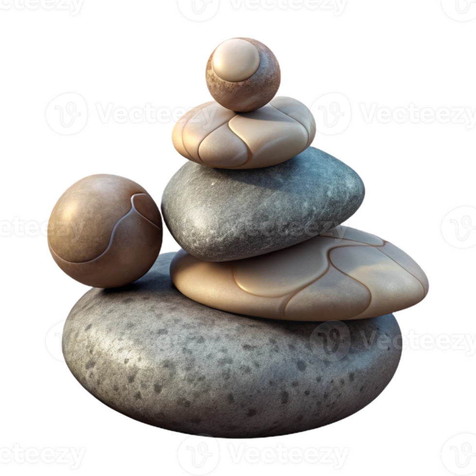 stunning minimalist Balanced Stones Zen Garden Isolated high resolution png