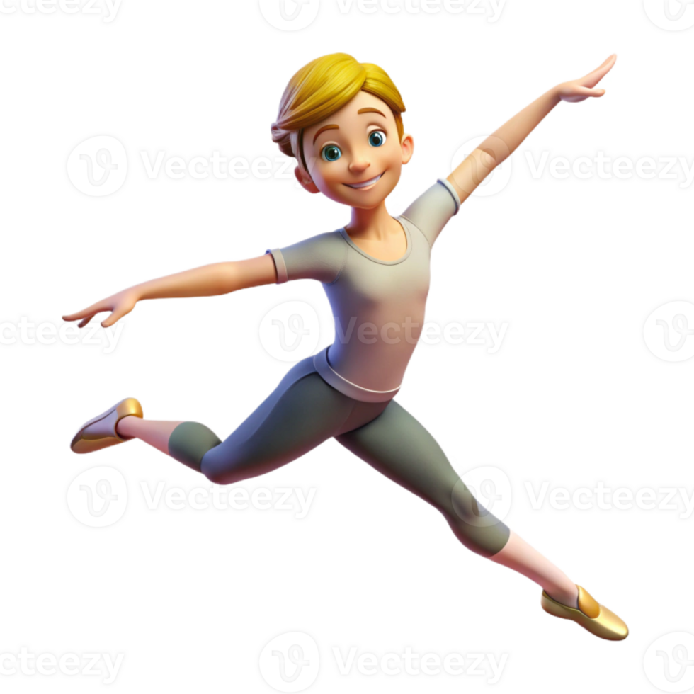 impressive contemporary Ballet Dancer Leaping with Transparent Background premium png