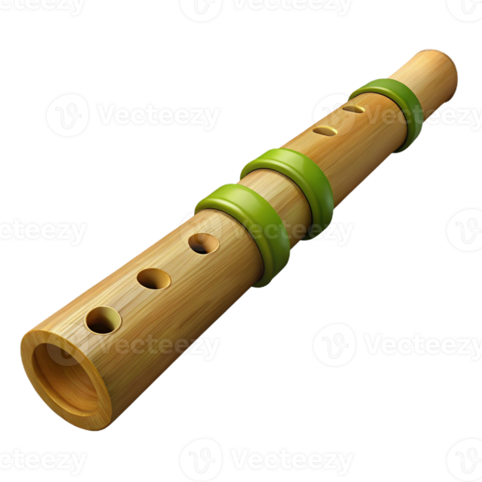 vibrant classic Bamboo Flute Asian Instrument Natural Finish Cutout high quality png