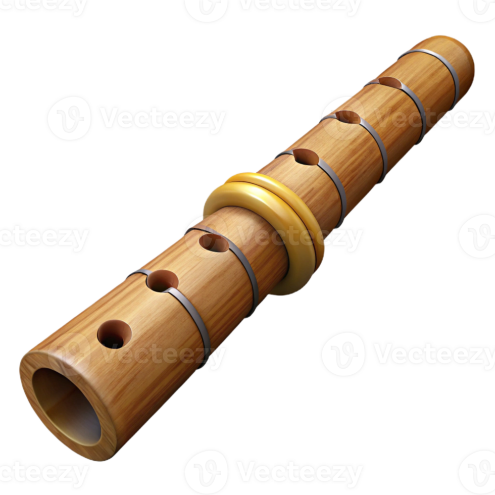 wonderful classic Bamboo Flute Asian Instrument Natural Finish Cutout genuine png