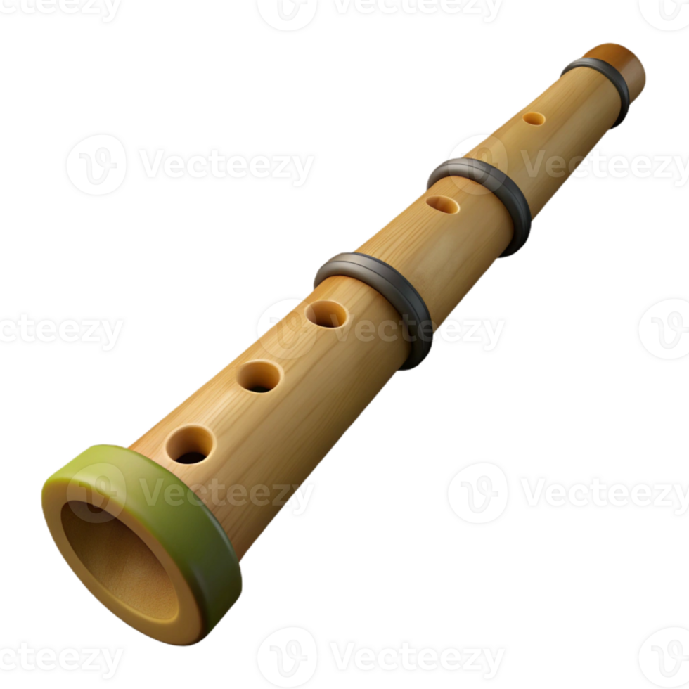 serene classic Bamboo Flute Asian Instrument Natural Finish Cutout original png