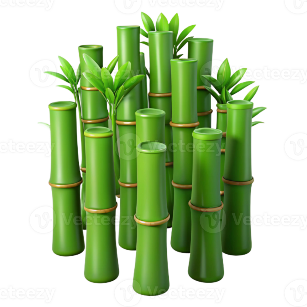 beautiful rustic Bamboo Forest Green Stalks Tranquil Scene Cutout genuine png