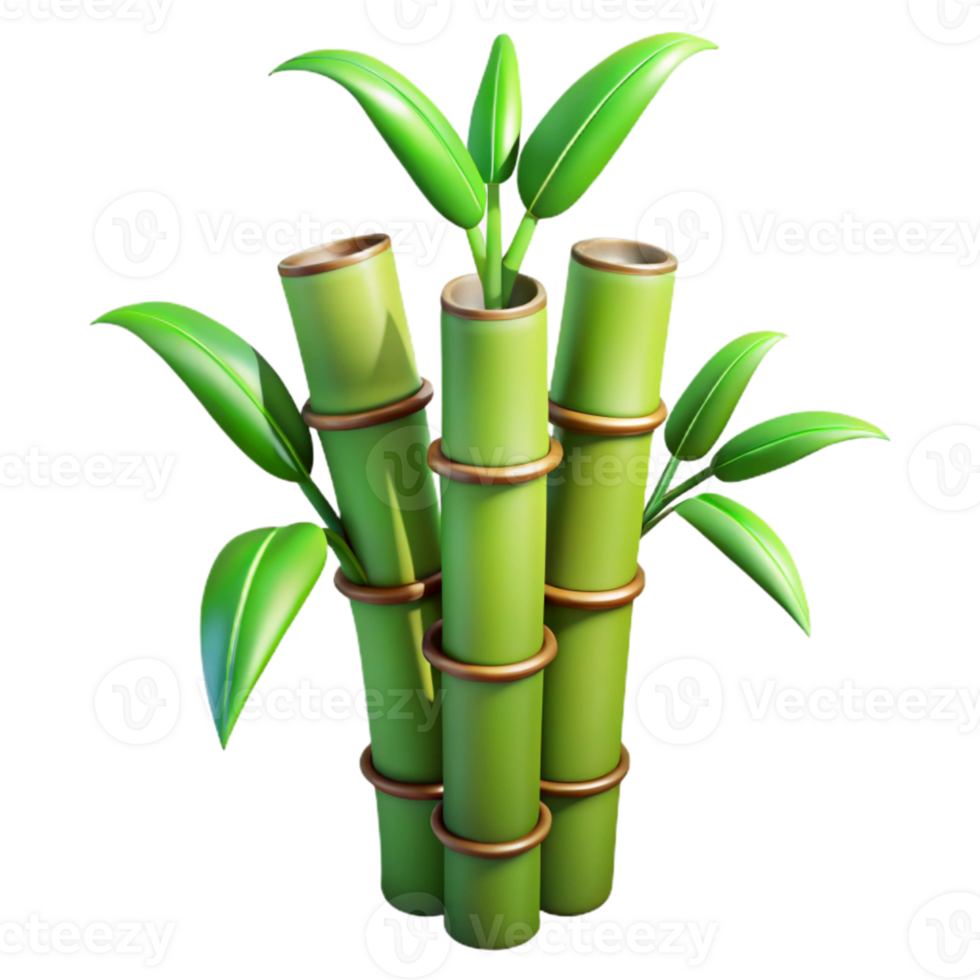 stunning rustic Bamboo Plant Green Leaves Cutout Transparent Background 4K png