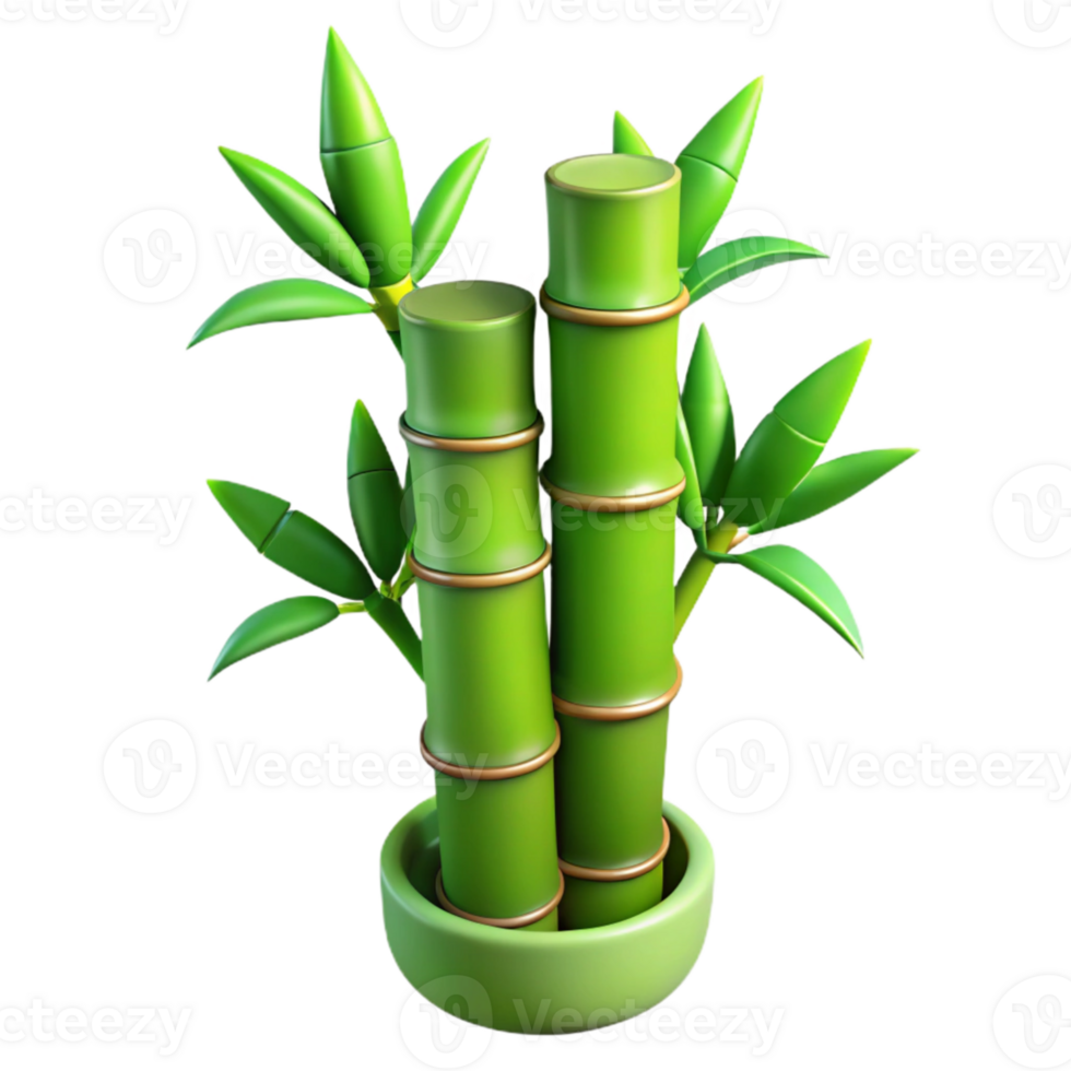 impressive traditional Bamboo Plant Green Side View Cutout 4K png