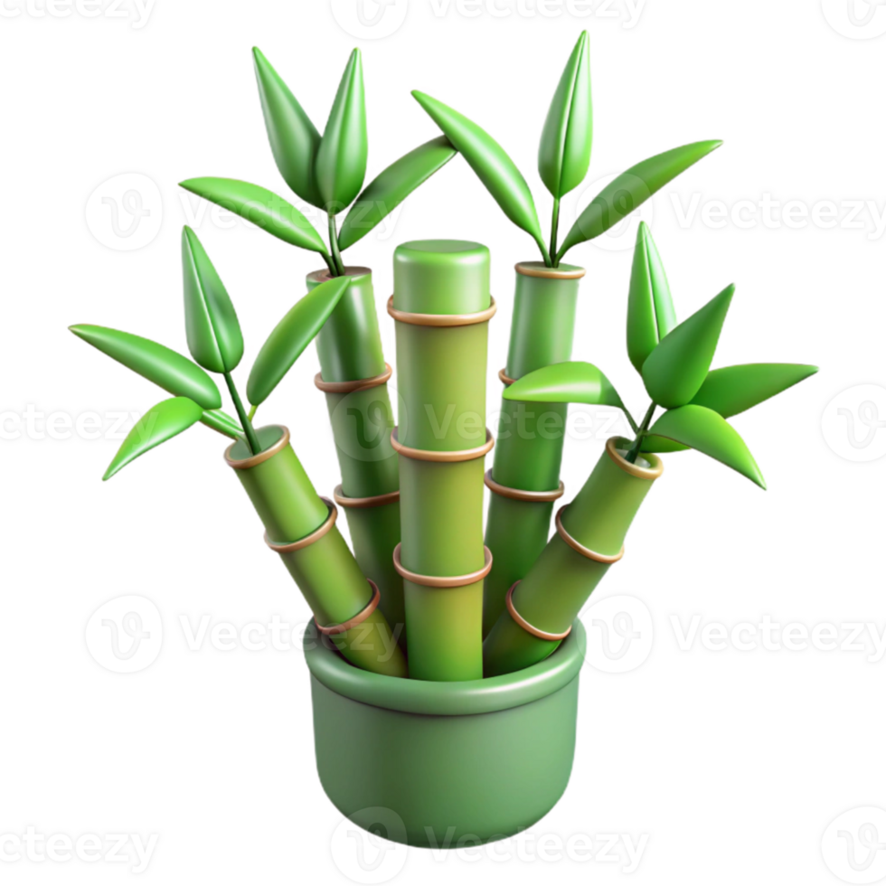 dramatic artistic Bamboo Plant Green Stalks Transparent Background Cutout detailed png
