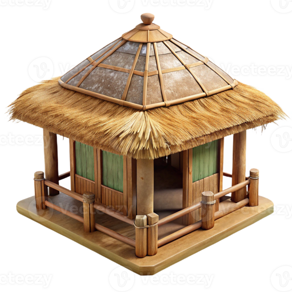 stunning creative Bamboo Hut Tropical Dwelling Thatched Roof Transparent Background original png
