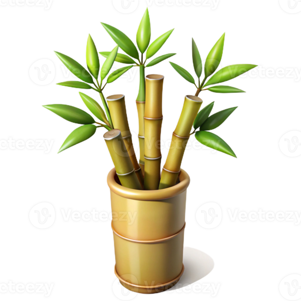 dramatic abstract Bamboo Plant Cutout with Realistic Shadows detailed png